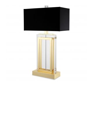 Lámpara de mesa Arlington de Eichholtz acabado dorado con pantalla negra
