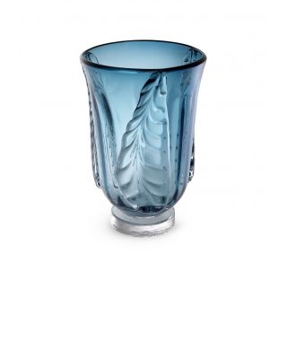 Jarrón de cristal azul Sergio S de Eichholtz