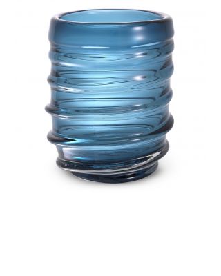 Jarrón Xalvador L de cristal azul by Eichholtz