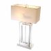 Lámpara de mesa plateada Arlington de Eichholtz con pantalla blanca