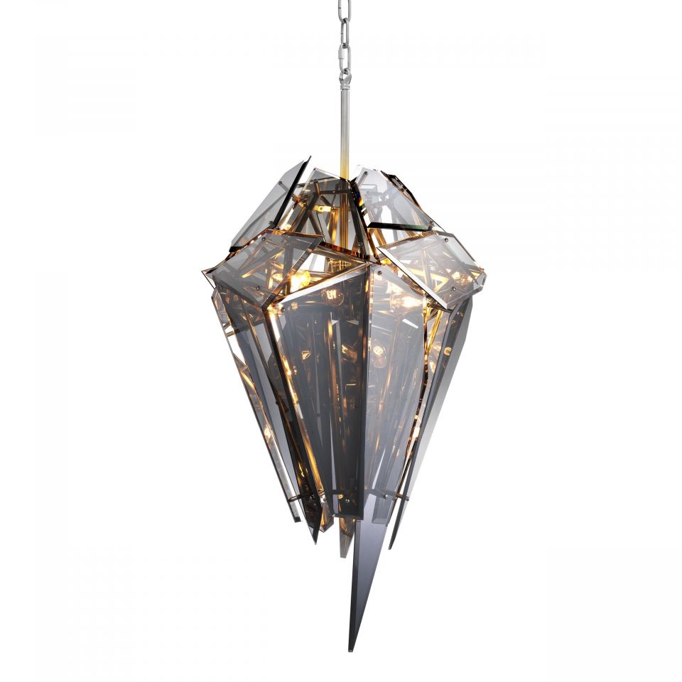 Lámpara de diseño Shard de Eichholtz vidrio ahumado