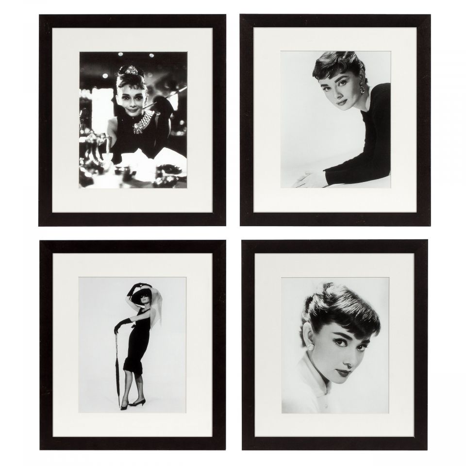 Conjunto de 4 retratos de Audrey Hepburn