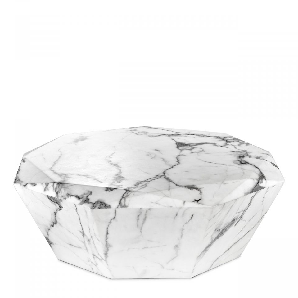 Mesa de centro Diamond acabado marmól blanco