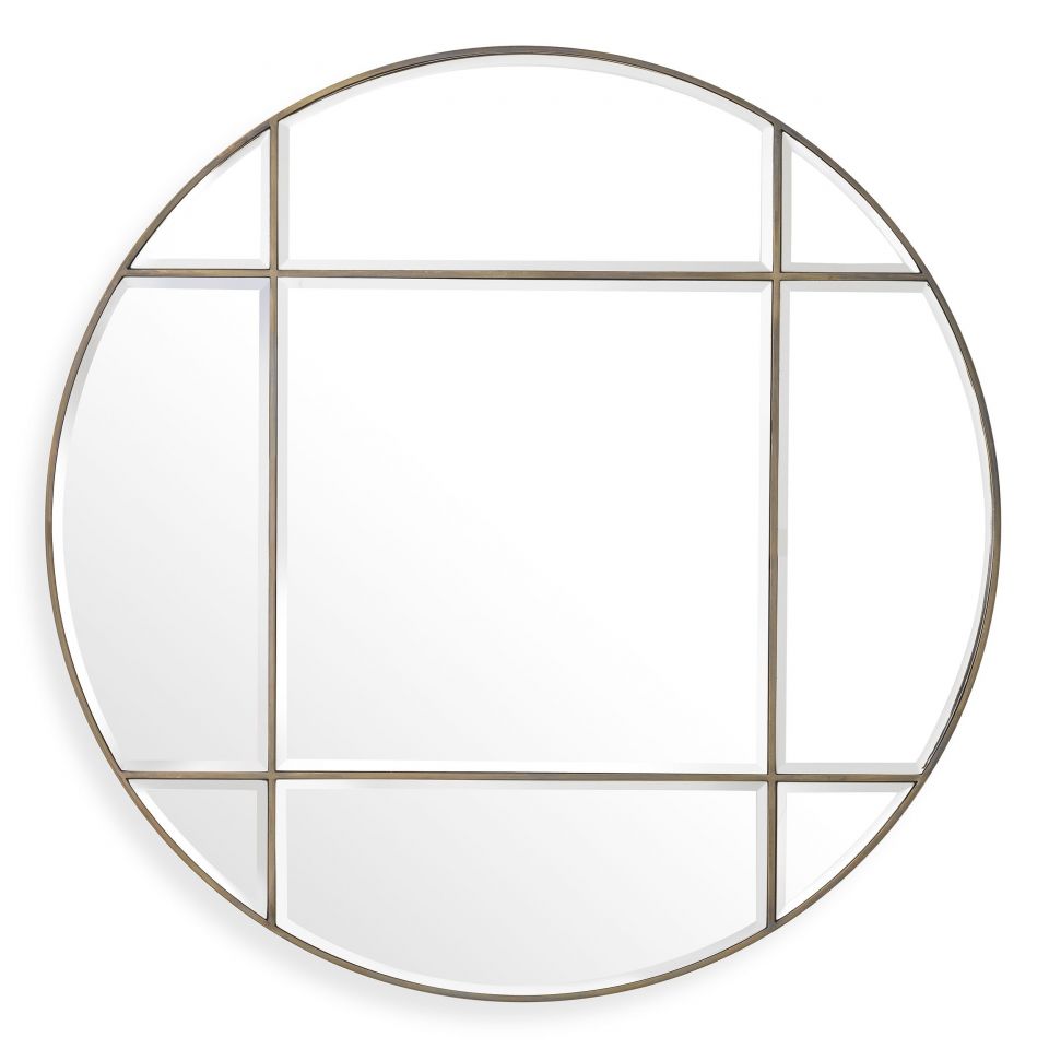 Espejo circular Beaumont acabado de latón antiguo Ø 110 cm